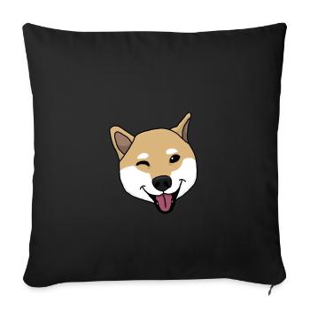 Shiba Inu, Dog, , Drawing, Comic - Sofa pillowcase 17,3'' x 17,3'' (45 x 45 cm) - black - Front