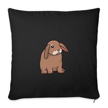 Rabbit, rabbit, dwarf rabbit, drawing, cartoon - Sofa pillowcase 17,3'' x 17,3'' (45 x 45 cm) - black - Front