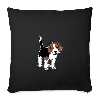 Beagle, puppy, dog, sweet. comic - Sofa pillowcase 17,3'' x 17,3'' (45 x 45 cm) - black - Front
