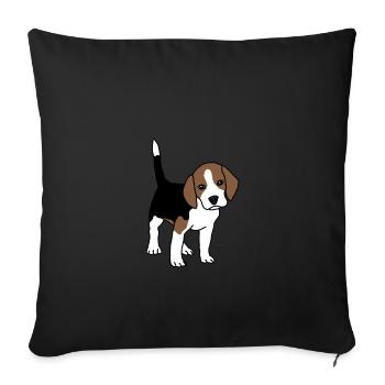 Beagle, puppy, dog - Sofa pillowcase 17,3'' x 17,3'' (45 x 45 cm) - black - Front
