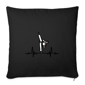 Herzschlag Karate - Sofakissenbezug 45 x 45 cm - Schwarz - Vorne