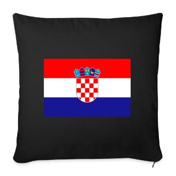 Croatie drapeau drapeau croate drapeau - Housse de coussin décorative 45 x 45 cm - noir - Devant