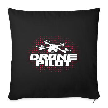 drone pilot - Sofakissenbezug 45 x 45 cm - Schwarz - Vorne