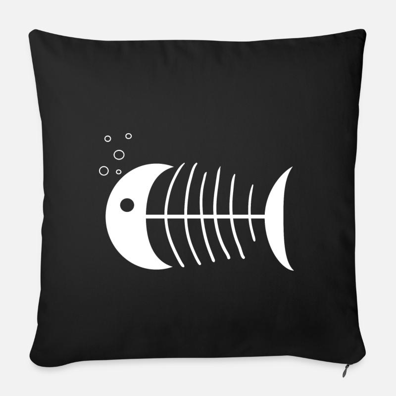 Fisch - Sofakissenbezug 45 x 45 cm - Schwarz