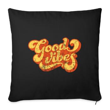 GV - Vintage Style Design - Sofa pillowcase 17,3'' x 17,3'' (45 x 45 cm) - black - Front
