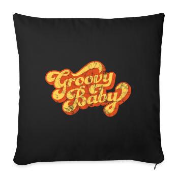 Groovy Baby - Vintage Style Design - Sofa pillowcase 17,3'' x 17,3'' (45 x 45 cm) - black - Front