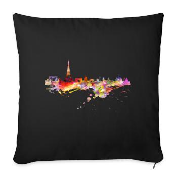 Paris Skyline - Sofakissenbezug 45 x 45 cm - Schwarz - Vorne