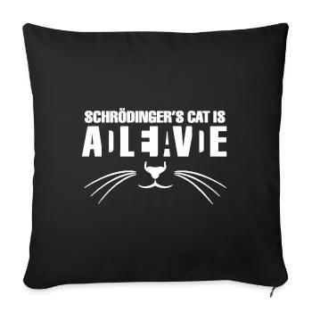 Schrödinger's cat - Sofa pillowcase 17,3'' x 17,3'' (45 x 45 cm) - black - Front