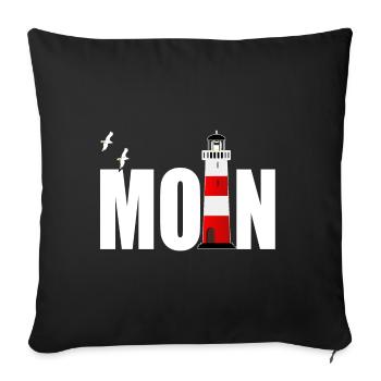 Moin lighthouse Hamburg Ahoi Möven - Sofa pillowcase 17,3'' x 17,3'' (45 x 45 cm) - black - Front