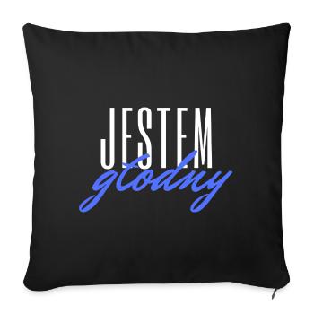 J'ai faim - langue polonaise pour homme - Housse de coussin décorative 45 x 45 cm - noir - Devant