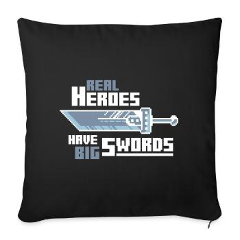 Real Heroes, Big Swords - Housse de coussin décorative 45 x 45 cm - noir - Devant