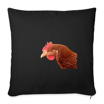 Legehuhn of the Lohmann Brown - Sofa pillowcase 17,3'' x 17,3'' (45 x 45 cm) - black - Front