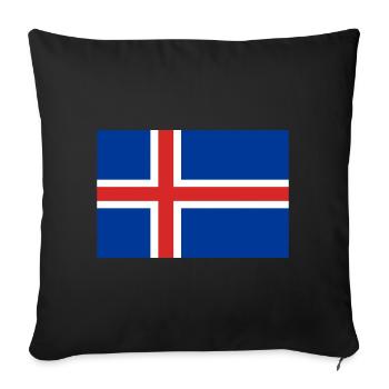 Drapeau islandais drapeau islandais Reykjavik Vikings - Housse de coussin décorative 45 x 45 cm - noir - Devant