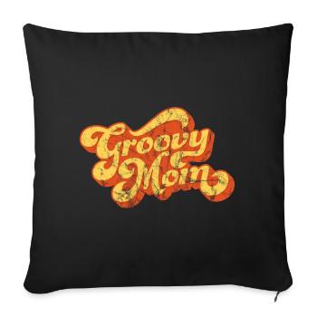 Groovy Mom - Vintage Style Design - Sofa pillowcase 17,3'' x 17,3'' (45 x 45 cm) - black - Front