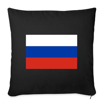 Russie drapeau russe drapeau - Housse de coussin décorative 45 x 45 cm - noir - Devant