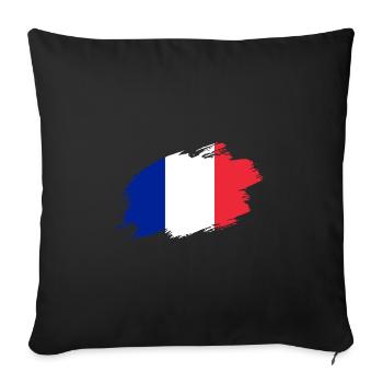 France drapeau français drapeau drapeau tricolore - Housse de coussin décorative 45 x 45 cm - noir - Devant