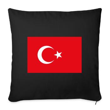 Turkey Turkish flag flag - Sofa pillowcase 17,3'' x 17,3'' (45 x 45 cm) - black - Front