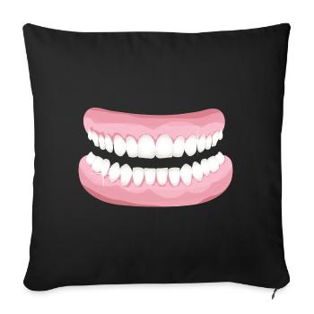 bright teeth with sparkling clean teeth - Sofa pillowcase 17,3'' x 17,3'' (45 x 45 cm) - black - Front