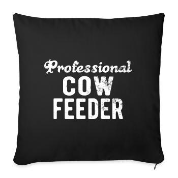COW FARMER: Cow Feeder - Sofa pillowcase 17,3'' x 17,3'' (45 x 45 cm) - black - Front