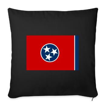 Tennessee USA flag drapeau - Housse de coussin décorative 45 x 45 cm - noir - Devant