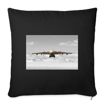 An-225 Mriya - Housse de coussin décorative 45 x 45 cm - noir - Devant