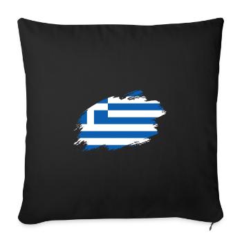 Greece Greek Flag Flag - Sofa pillowcase 17,3'' x 17,3'' (45 x 45 cm) - black - Front
