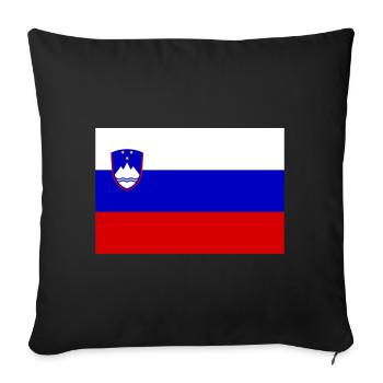 Drapeau Slovénie drapeau slovène - Housse de coussin décorative 45 x 45 cm - noir - Devant