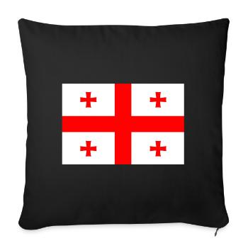 Drapeau de la Géorgie - Housse de coussin décorative 45 x 45 cm - noir - Devant