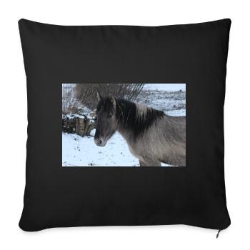 Pferd Pferdeposter - Sofakissenbezug 45 x 45 cm - Schwarz - Vorne