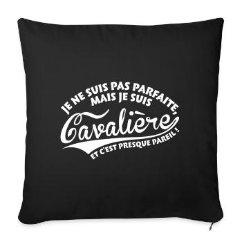 Parfaite Cavalière - Housse de coussin décorative 45 x 45 cm - noir - Devant