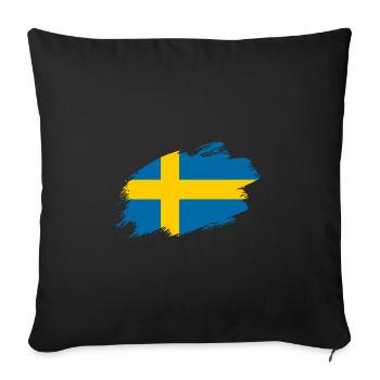 Drapeau suédois drapeau suédois - Housse de coussin décorative 45 x 45 cm - noir - Devant