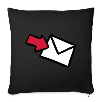 Letter E-Mail mail letter lettre message dispatch - Sofa pillowcase 17,3'' x 17,3'' (45 x 45 cm) - black - Front