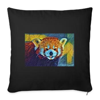 Red Panda Stare In Slumber - Sofa pillowcase 17,3'' x 17,3'' (45 x 45 cm) - black - Front