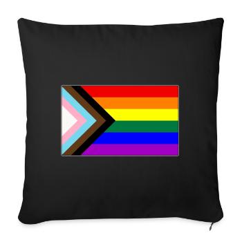 Progress LGBTQ Gay Pride Flag - Sofa pillowcase 17,3'' x 17,3'' (45 x 45 cm) - black - Front