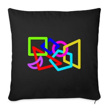 Formes néon entrelacées - Housse de coussin décorative 45 x 45 cm - noir - Devant