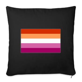 Indicateur de fierté lesbienne - Housse de coussin décorative 45 x 45 cm - noir - Devant