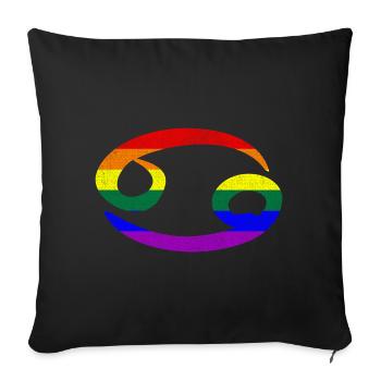 Signe lgbt de zodiaque de drapeau de fierté gaie - Housse de coussin décorative 45 x 45 cm - noir - Devant