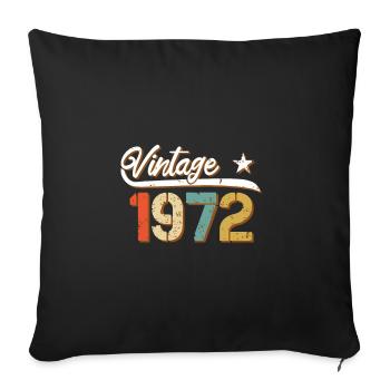 1972 Vintage - Housse de coussin décorative 45 x 45 cm - noir - Devant