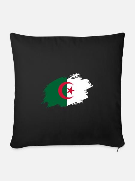 Algerien algerisch Flagge Fahne - Sofakissenbezug 45 x 45 cm - Schwarz