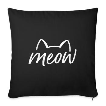 Meow Power - Sofa pillowcase 17,3'' x 17,3'' (45 x 45 cm) - black - Front