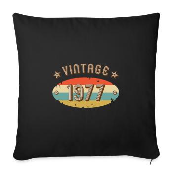 1977 Vintage - Sofakissenbezug 45 x 45 cm - Schwarz - Vorne