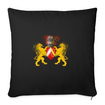 T-shirt Alsace Lions Blason Omega - Housse de coussin décorative 45 x 45 cm - noir - Devant