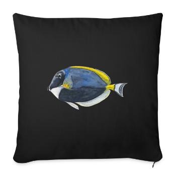 Blue Surgeonfish Snorkeling Fish Aquarium Reef - Housse de coussin décorative 45 x 45 cm - noir - Devant