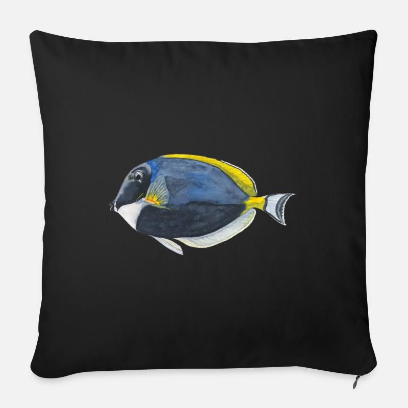 Blauer Doktorfisch Schnorcheln Fisch Aquarium Riff - Sofakissenbezug 45 x 45 cm - Schwarz