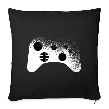 Splatter - Controller Muster für Gamer cool - Sofakissenbezug 45 x 45 cm - Schwarz - Vorne
