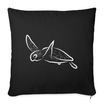 Turtle turtle - Sofa pillowcase 17,3'' x 17,3'' (45 x 45 cm) - black - Front