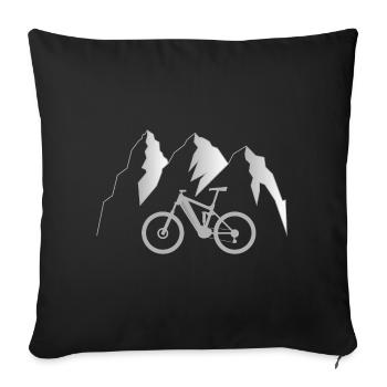 e VTT, Sentier alpin - Housse de coussin décorative 45 x 45 cm - noir - Devant