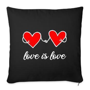Love is Love Lovers LGBTQ Love Getting Married - Sofa pillowcase 17,3'' x 17,3'' (45 x 45 cm) - black - Front