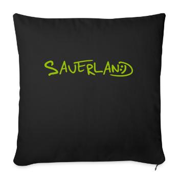 Sauerland-Logo frech und fröhlich - Sofakissenbezug 45 x 45 cm - Schwarz - Vorne