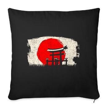 Architecture japonaise - Housse de coussin décorative 45 x 45 cm - noir - Devant